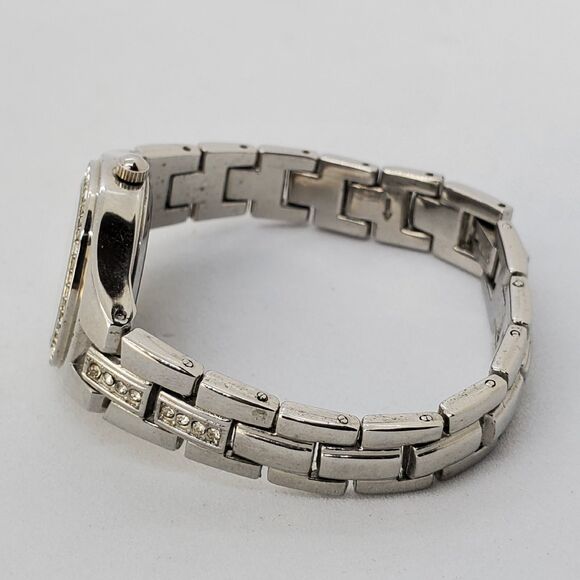 Folio Women's Watch 26MM Pink Dial Gray Bracelet Crystal Bezel 5.75" New Battery - Picture 7 of 14